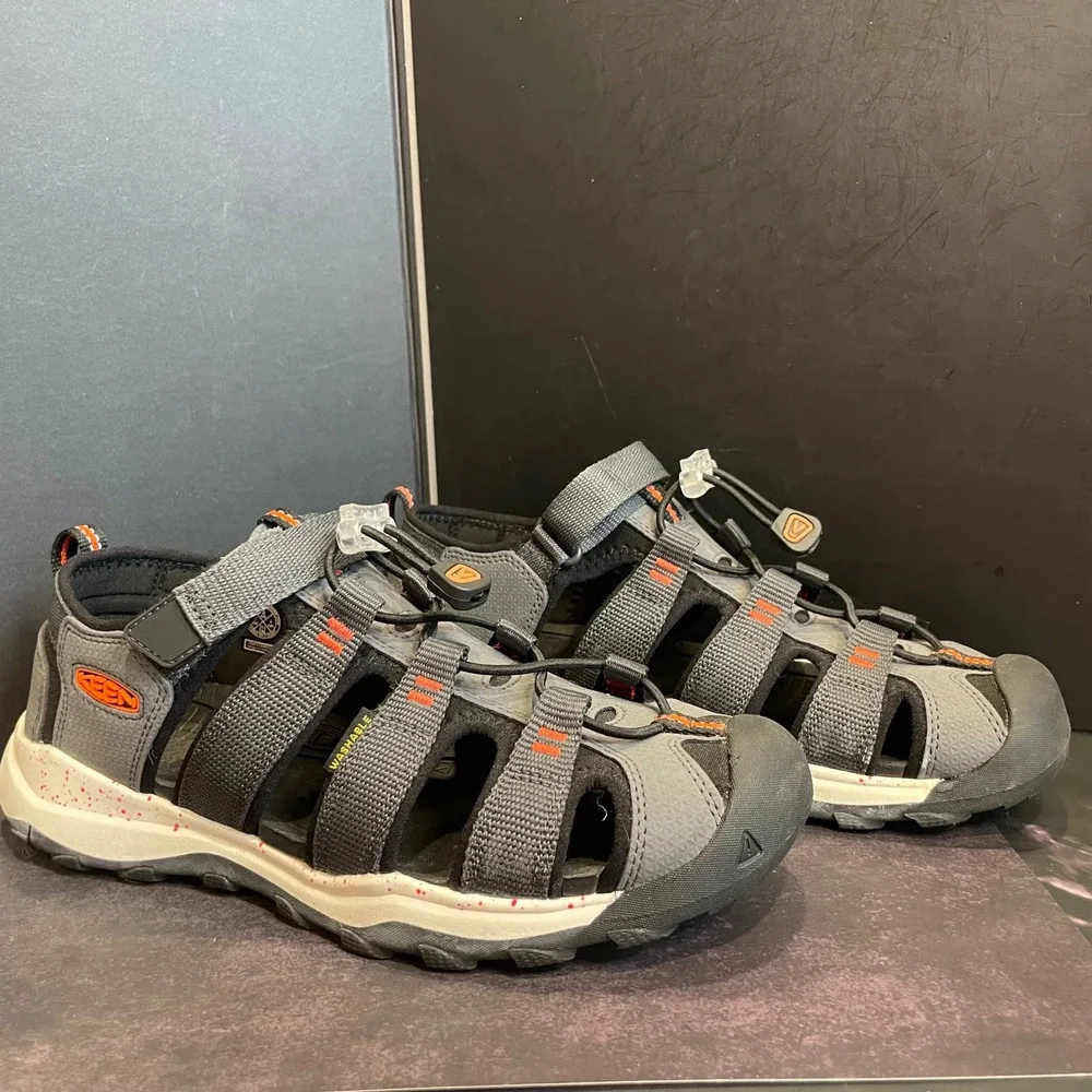 KEEN Newport H2 Grey Orange Waterproof Hiking Sandals Kids 5 1022247 Women's 7